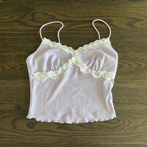 shein - purple and white lace tank in great condition!